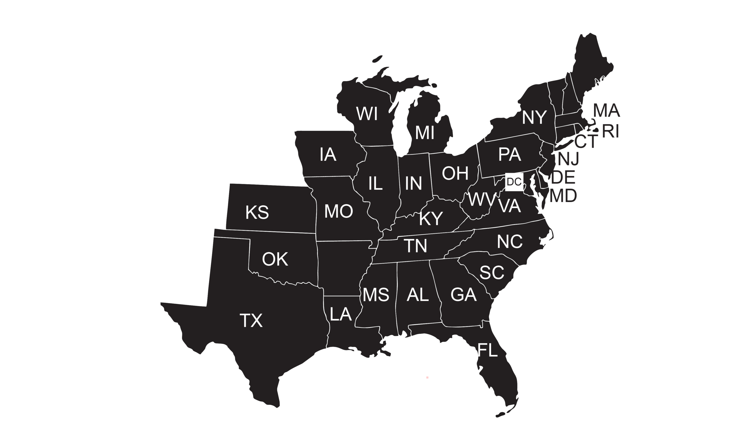 Click Your State For Zip Code Coverage